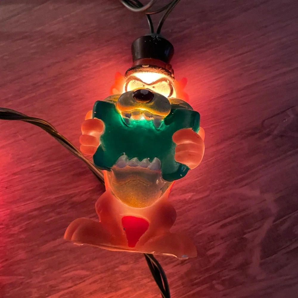 Vintage 1997 Looney Tunes Bugs Bunny Taz Sylvester Christmas Lights Set of 8